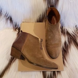 Madewell brown suede&leather ankle boots/booties